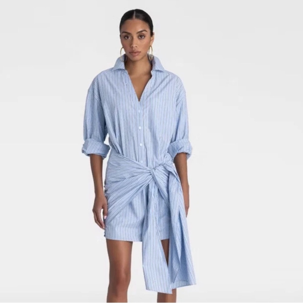 NWT KBB by Kahlana Striped Shirt tie wrap dress. Unique and stylish. Trending